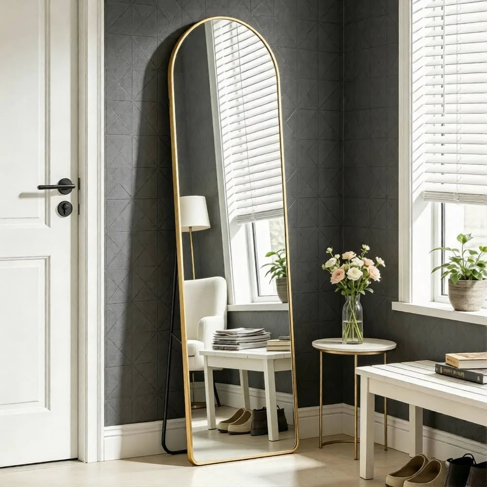 Arched Full Length Mirror (Gold) thumbnail 6